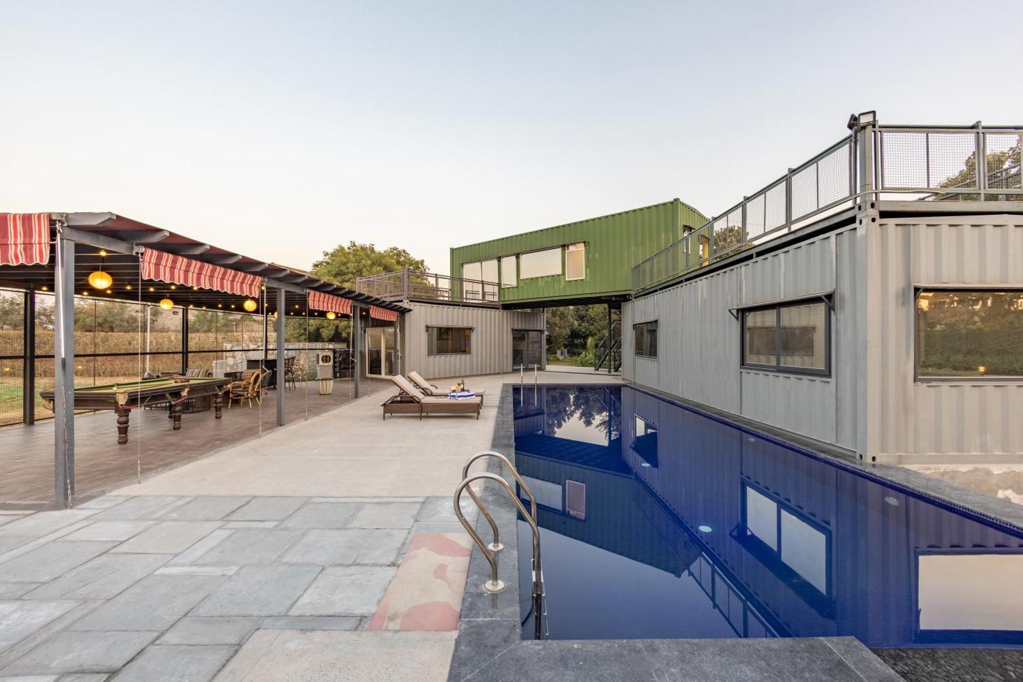 Elivaas Hidden Oasis 4Bhk With Pool, Mud House & Container House Villa Dhauj Exteriör bild