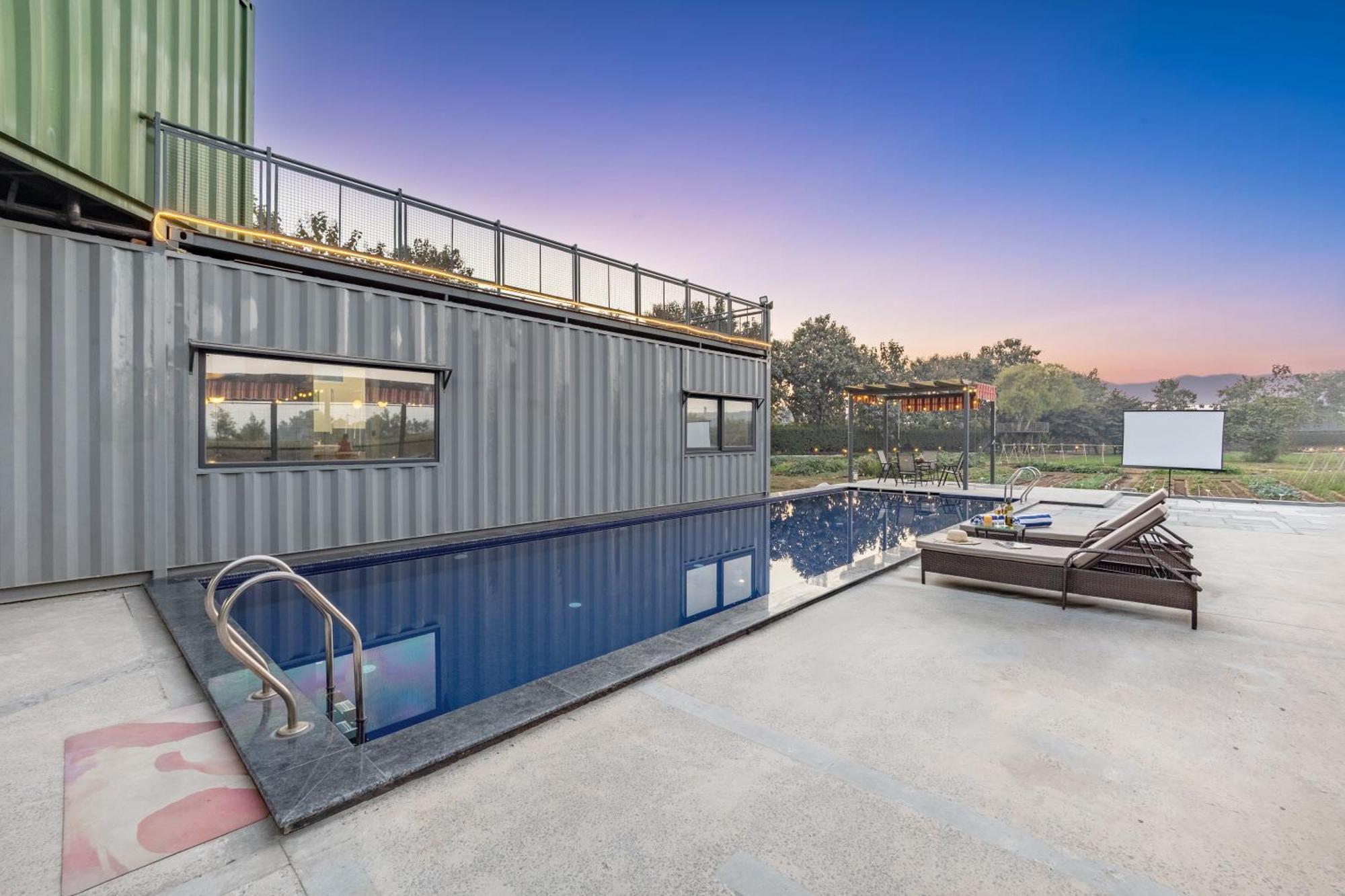Elivaas Hidden Oasis 4Bhk With Pool, Mud House & Container House Villa Dhauj Exteriör bild