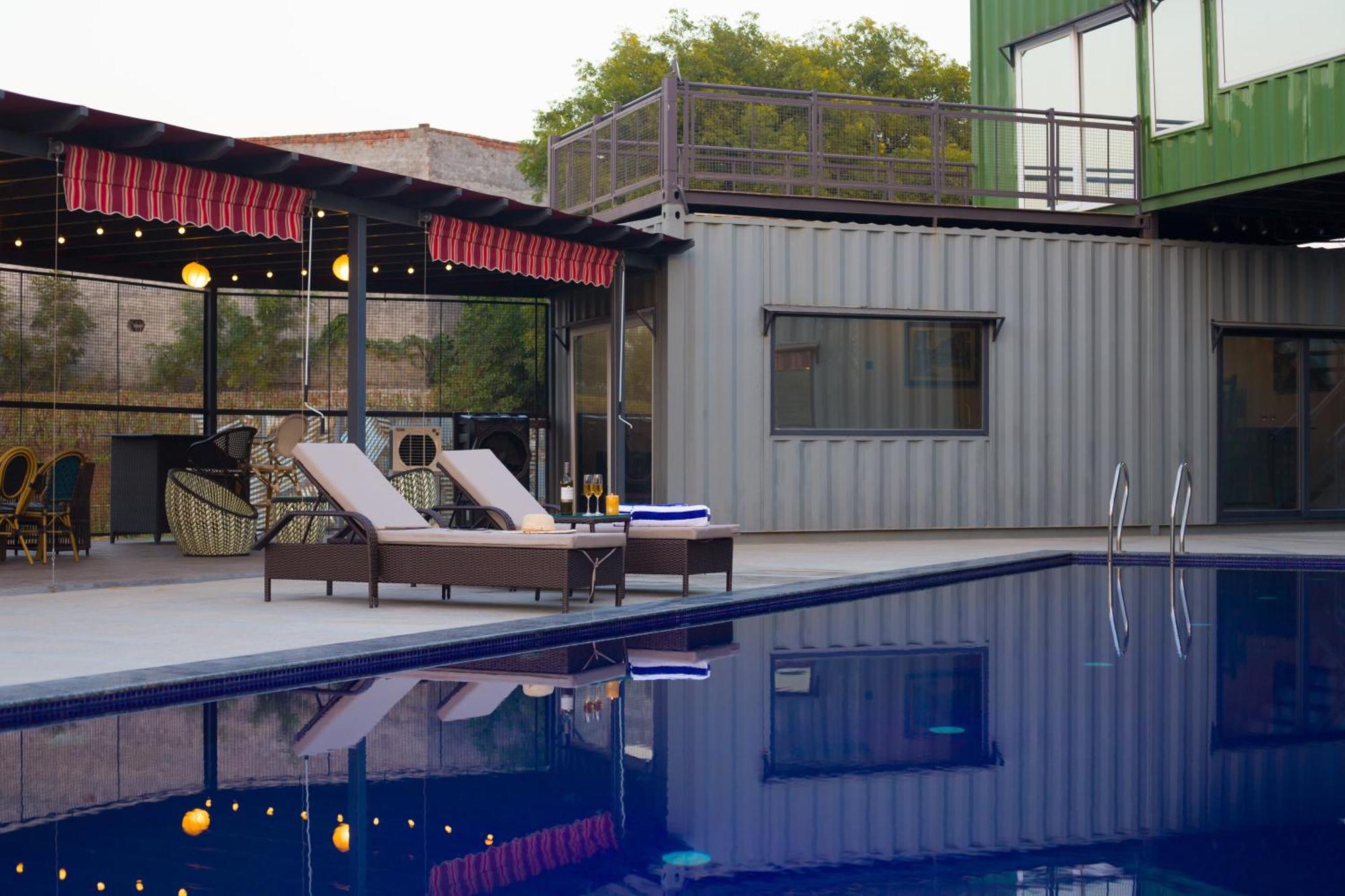 Elivaas Hidden Oasis 4Bhk With Pool, Mud House & Container House Villa Dhauj Exteriör bild