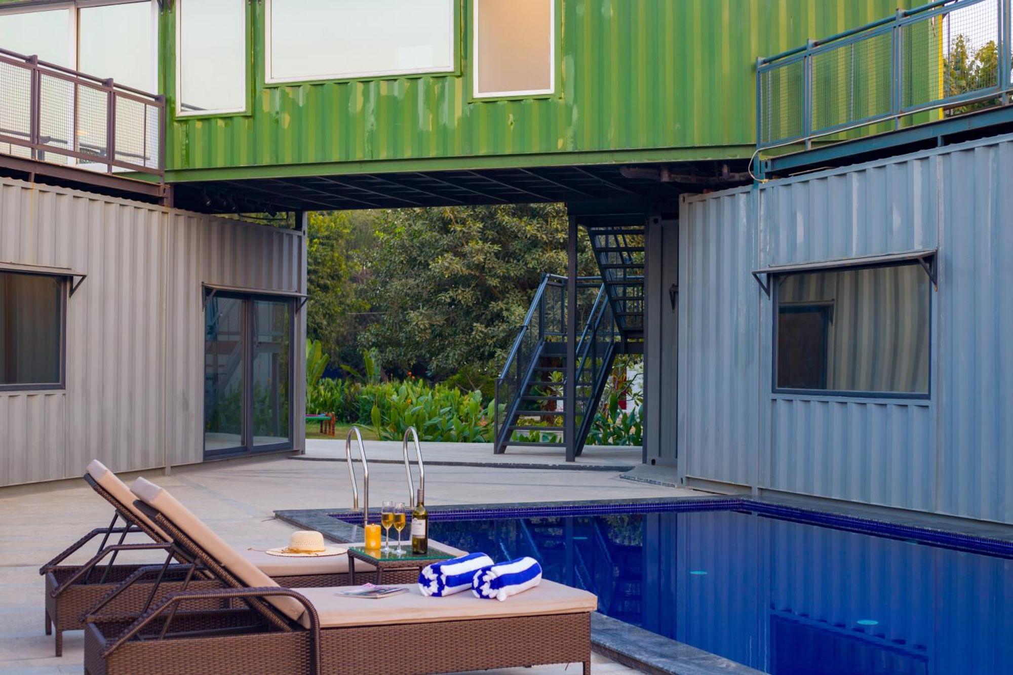 Elivaas Hidden Oasis 4Bhk With Pool, Mud House & Container House Villa Dhauj Exteriör bild
