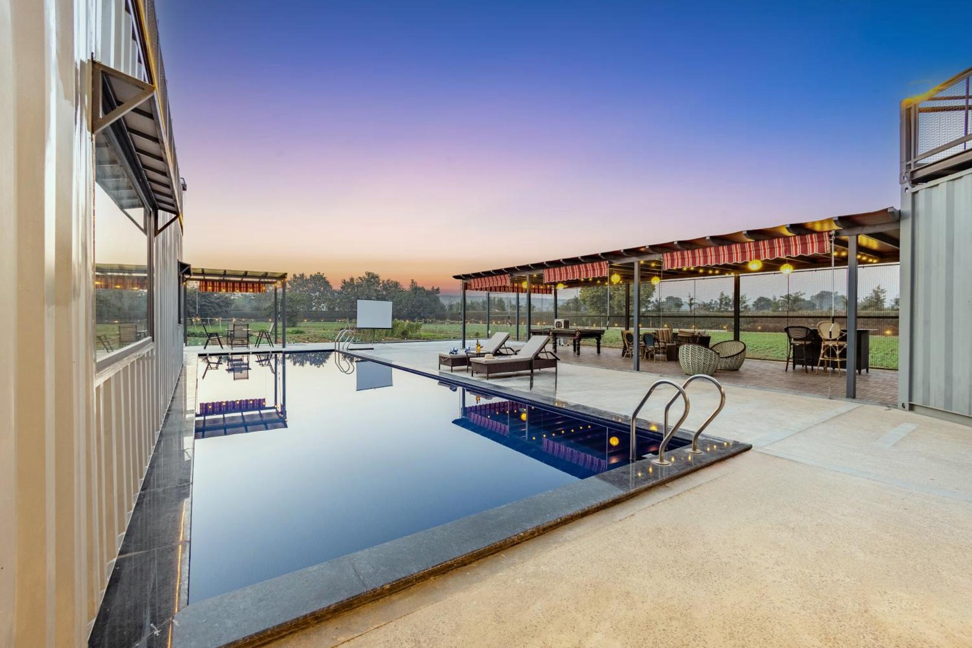 Elivaas Hidden Oasis 4Bhk With Pool, Mud House & Container House Villa Dhauj Exteriör bild