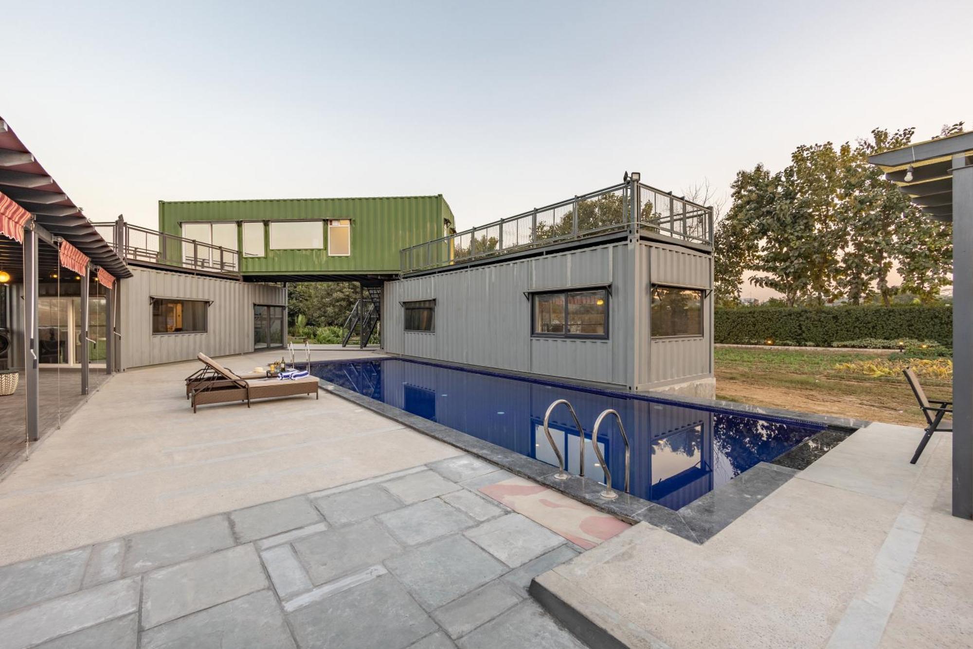 Elivaas Hidden Oasis 4Bhk With Pool, Mud House & Container House Villa Dhauj Exteriör bild