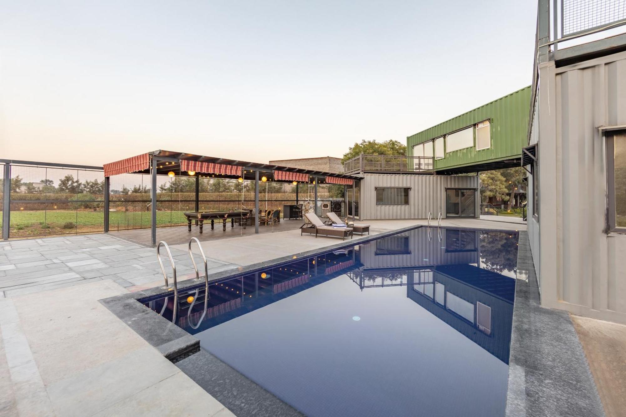 Elivaas Hidden Oasis 4Bhk With Pool, Mud House & Container House Villa Dhauj Exteriör bild