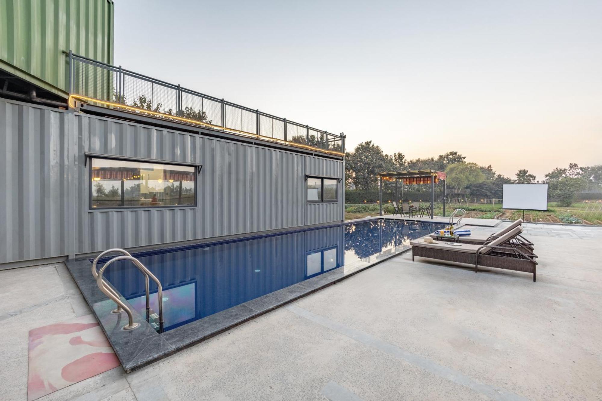 Elivaas Hidden Oasis 4Bhk With Pool, Mud House & Container House Villa Dhauj Exteriör bild
